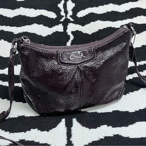COACH Mini Brown Patent Leather Crossbody Bag